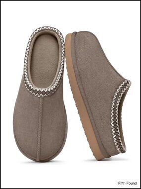 Faux Suede Memory Foam Clog Slippers Women Non-Slip Washable